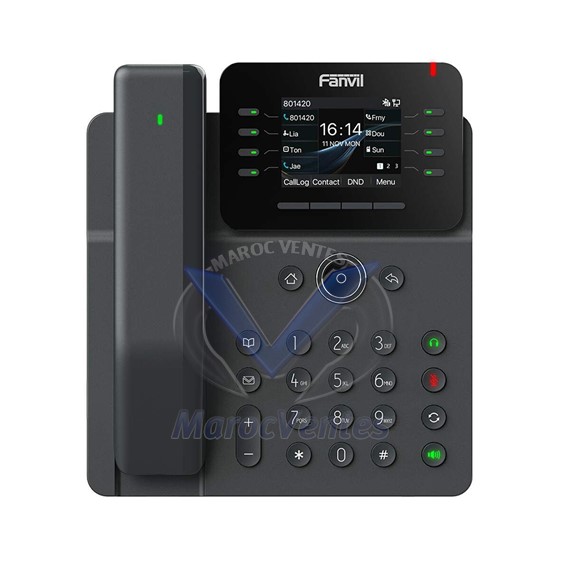 Téléphone IP 12 Comptes Combiné Bluetooth sans Fil Ecran Couleur 2.8" Conférence 6 Participants V62 Pro